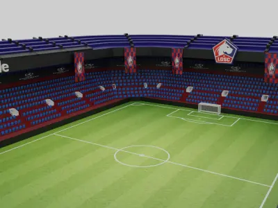 Lille Football Stadium Low-poly 3D model