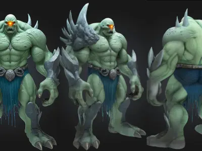 Mutant Demon Brute Low-poly 3D model