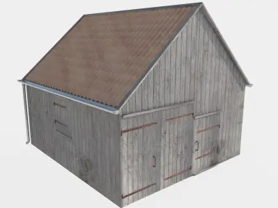 wooden shed Low-poly 3D model