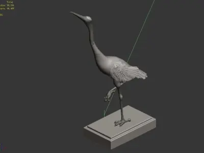 Stone Sculpture - Crane 33 3D model