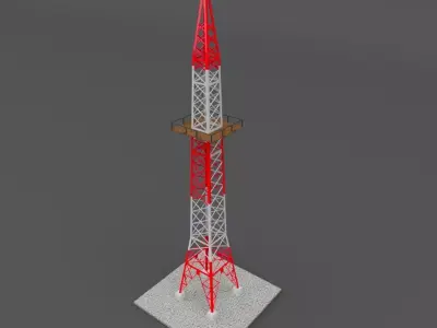Tower antenna Low-poly 3D model