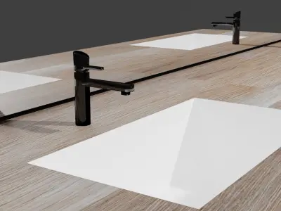 Bathroom Vanity with Mirror 3D model
