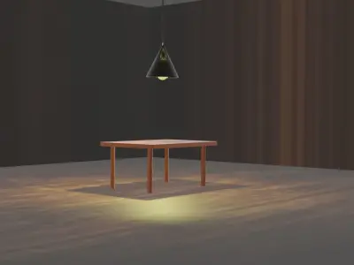 simple interior design by blender Low-poly 3D model