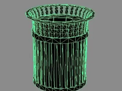 Trash Can Outdoor Low Poly 3D model Low-poly 3D model