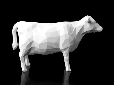Cow Low Poligonal Low-poly 3D model