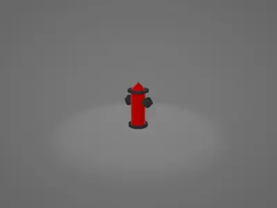 Low Poly Fire Hydrant Low-poly 3D model