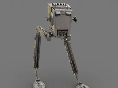 AT-ST Walker rigged - animated character 3D model