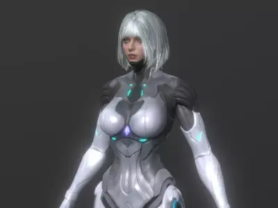 Cyborg Girl 3D model