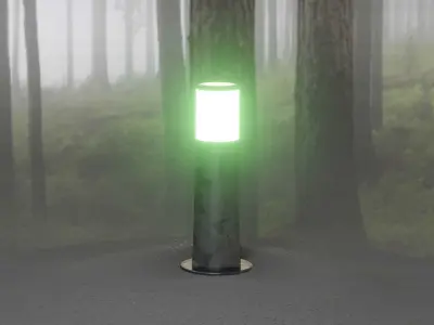 Galvanized Light-Column -9- Street-Light 9 Low-poly 3D model