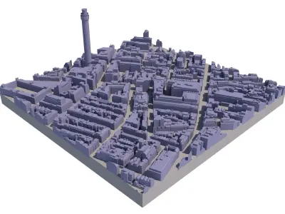 London city tile Level 2 block TQ2981 North West 3D model
