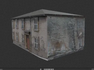 Ultra realistic old building Low-poly 3D model