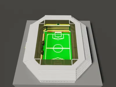 Voxel Stadium Low-poly 3D model