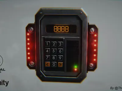 Sci-fi Security Keypad Low-poly 3D model