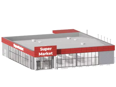 Supermarket Small grocery store shop 3D model