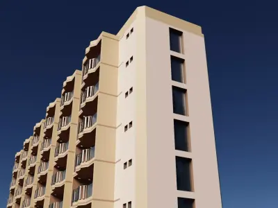 Modern hotel building 3D model