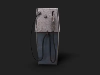 Vintage Gas Pump Dispenser 70s 80s Low-poly 3D model
