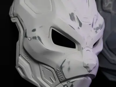 EVO CAT- cosplay sci-fi mask - DIGITAL STL FILE for 3D-PRINTING 3D print model