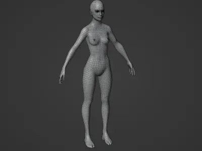 Animated Human Hologram Male and Female 3D Model Low-poly 3D model