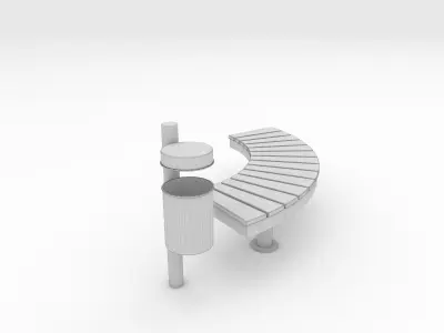 Bench Park 50 Low-poly 3D model