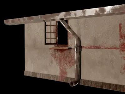 Gothic Wall  Window DrainPipe Collection Low-Poly PBR Blood  Low-poly 3D model