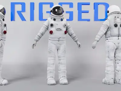 Cosmonaut Astronaut RIGGED Low-poly 3D model