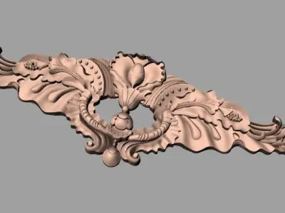 European style flower 3D relief STL Model for cnc engraving E090 3D model