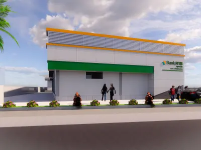 branch bank building  bank cabang 3D model