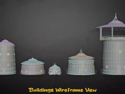 Kham Sentinel - Tibeto Mongolian Outpost Environment Kit Low-poly 3D model