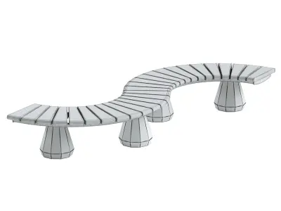 CONCRETE MODULAR BENCH 156 3D model