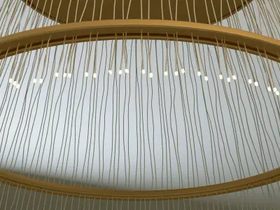 Fiber Pendant chandelier 3D model