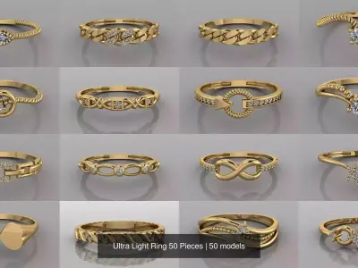 Ultra Light Ring 50 Pieces 3D Model Pack