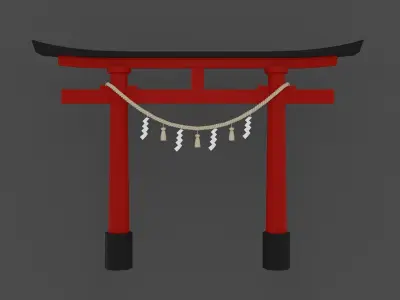 Torii gate Low-poly 3D model
