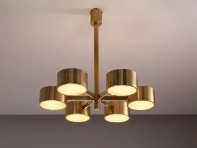 Hans Agne Jakobsson Round Chandelier in Brass 3D model