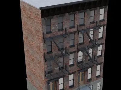 Realistic NY City Buildings - Med Level Pack 1 3D model