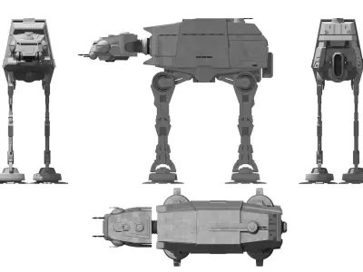 Star wars AT-AT model Low-poly 3D model