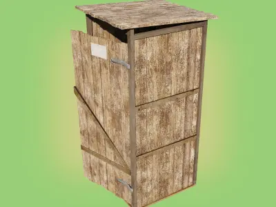Outdoor toilet Low-poly 3D model