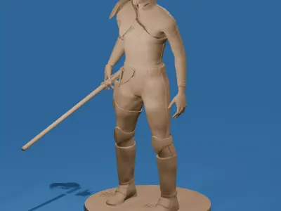 Stylized Male Space Force Warrior 3D print model