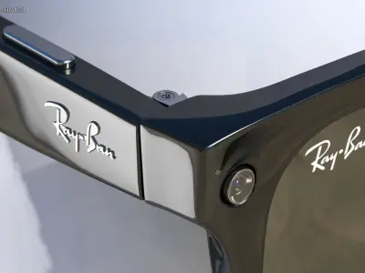 Ray Ban Stories Meteor Black Smart Glasses Green Solid 3D model