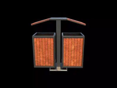 Outdoor Trash Bin 03 3D model