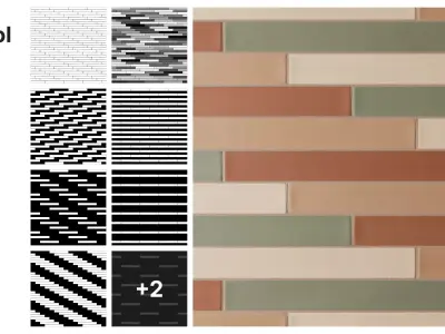 Elongated Subway Tile in Running Bond Layout Texture