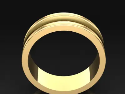 Light Gold Diamond Men Ring 2MR072 3D model