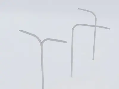 3 Different Street Lights Low-poly 3D model