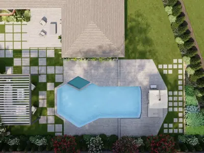 Garden Landscape 3D Model - SketchUp and Lumion Scene 3D model