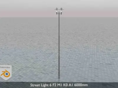 Street Light 6 F2 M1 K0 A1 6000mm Low-poly 3D model