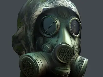 Gas mask helmet 3d model military combat Low-poly Low-poly 3D model 20