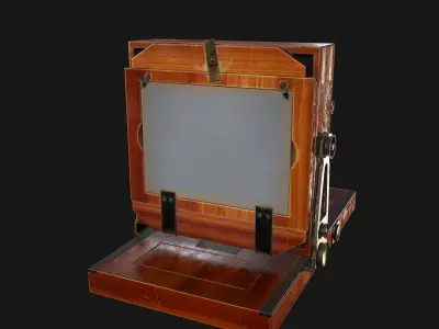 Retro camera Low-poly 3D model