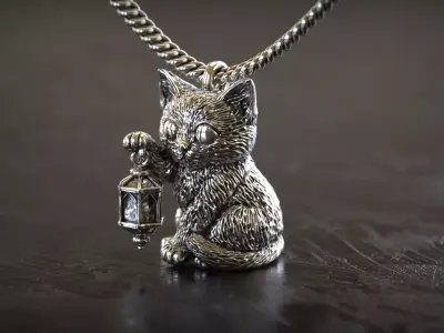 Mystic Cat Pendant  3D print model