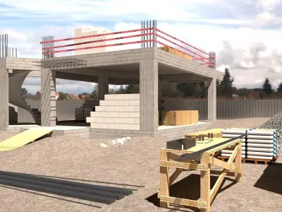 CONSTRUCTION SITE Low-poly 3D model