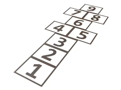 Hopscotch V1 004 Low-poly 3D model