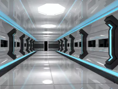 Sci Fi Corridor Low-poly 3D model order